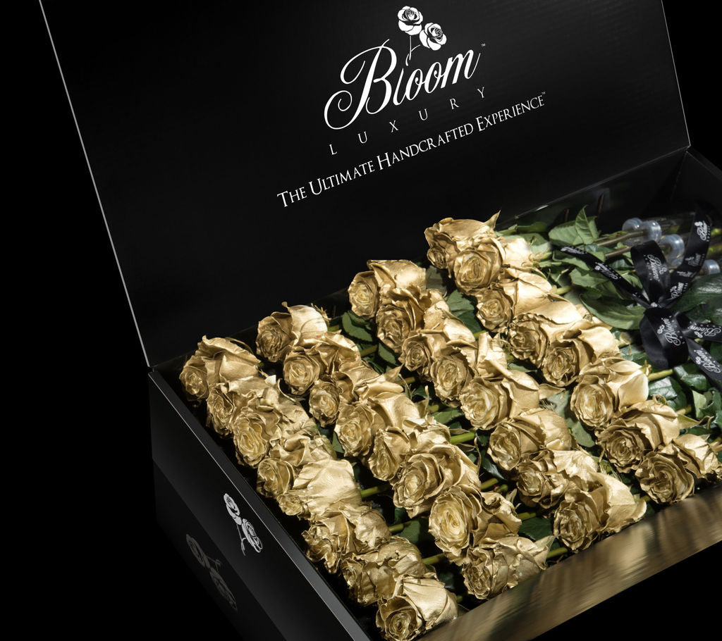 Metallic Collection Long Stem Luxury Roses in a Box